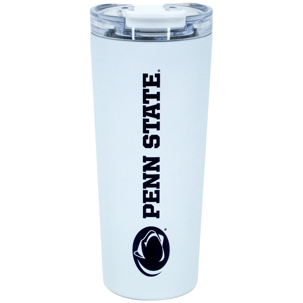 white dual lid tumbler Athletic Logo and Penn State up the side